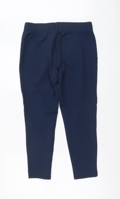 George Womens Blue Viscose Trousers Size 16 L24 in Regular