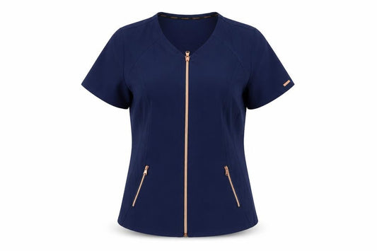 Womens UK Size S Cherokee Blue Basic Blouse