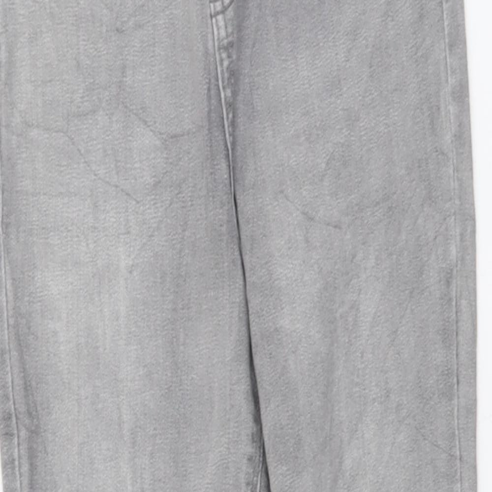 Denim & Co. Womens Grey Cotton Skinny Jeans Size 12 L28 in Regular Button