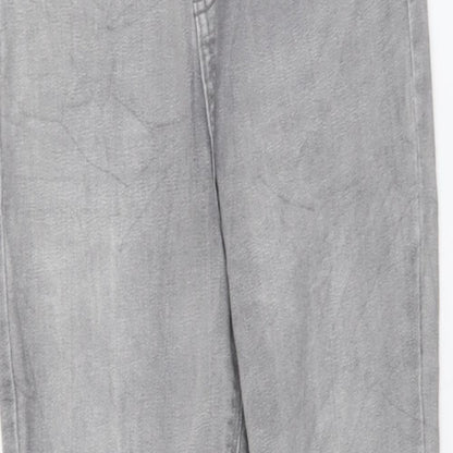 Denim & Co. Womens Grey Cotton Skinny Jeans Size 12 L28 in Regular Button