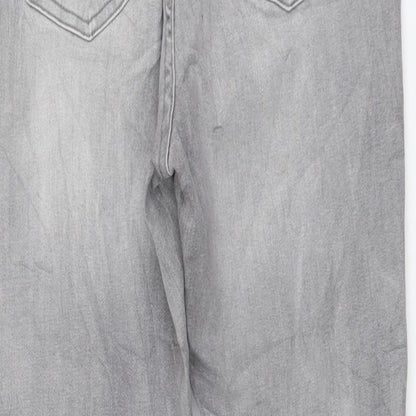 Denim & Co. Womens Grey Cotton Skinny Jeans Size 12 L28 in Regular Button