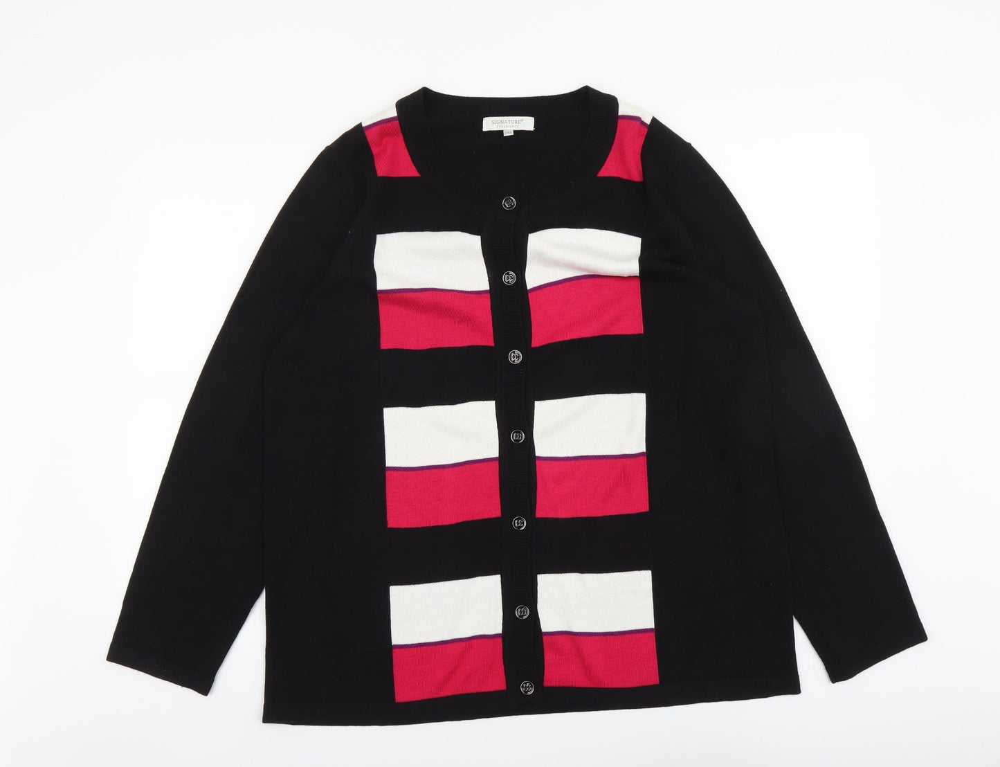 Womens UK Size 2XL Signature Black Cardigan Jumper