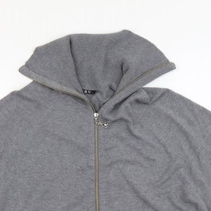 Womens UK Size S M&V Grey Full Zip Jumper