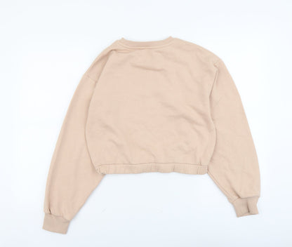 Candy Couture Girls Pink Cotton Pullover Sweatshirt Size 13 Years Pullover - Just Be You, Cropped