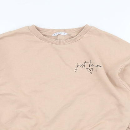 Candy Couture Girls Pink Cotton Pullover Sweatshirt Size 13 Years Pullover - Just Be You, Cropped