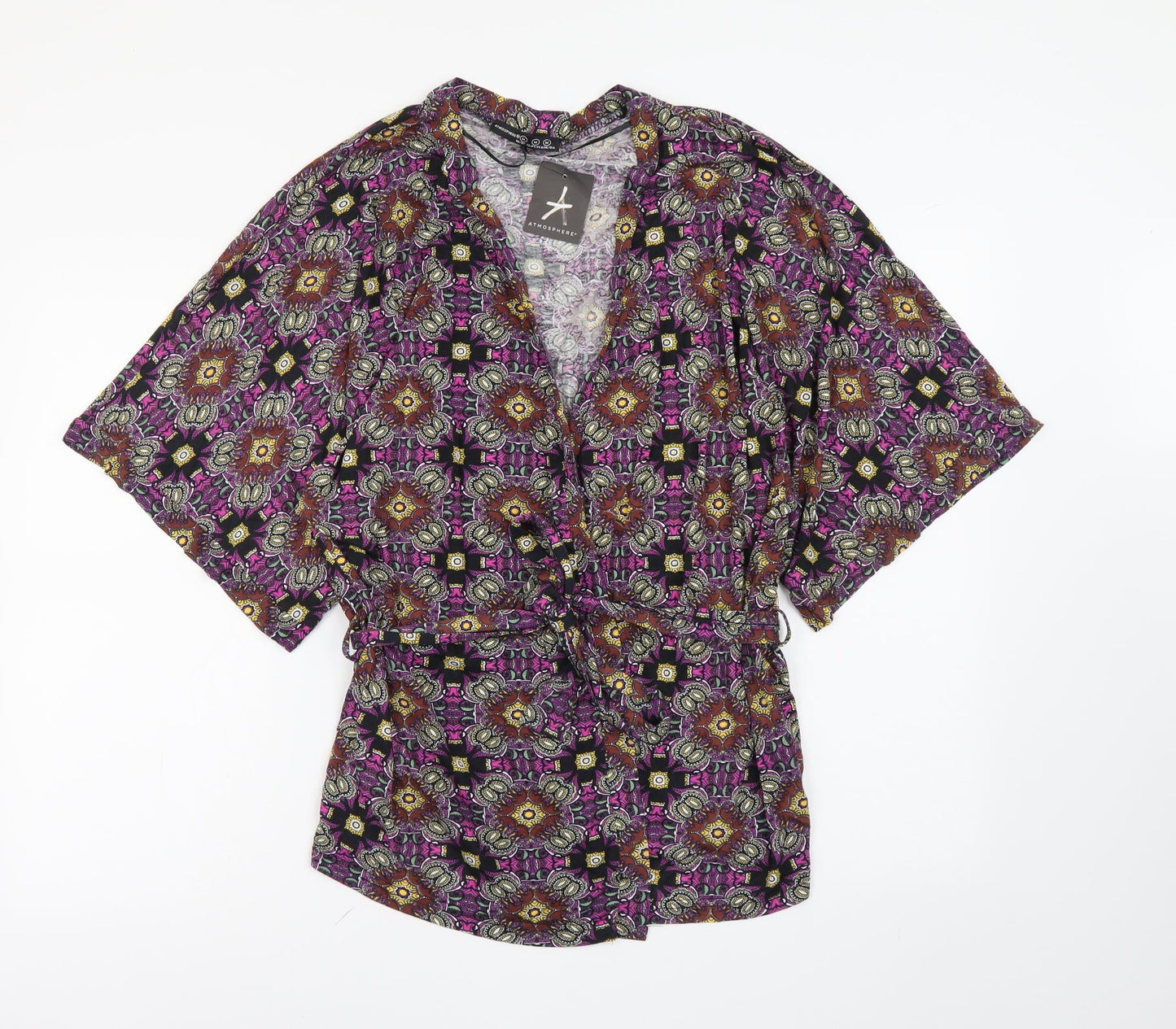 Womens UK Size M Atmosphere Multicoloured Basic Blouse