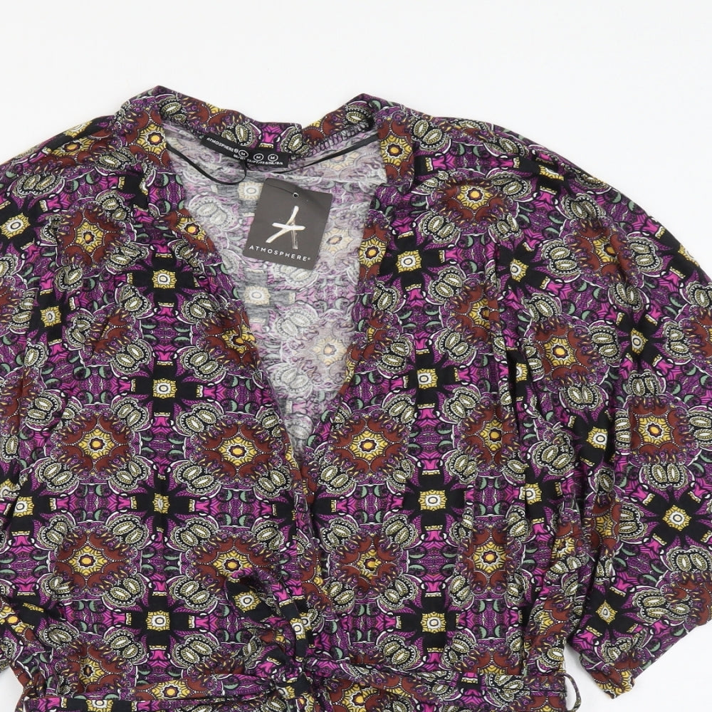 Womens UK Size M Atmosphere Multicoloured Basic Blouse