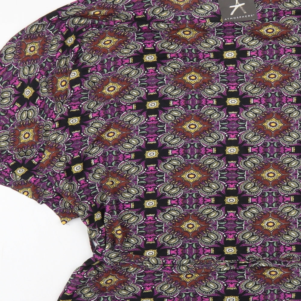 Womens UK Size M Atmosphere Multicoloured Basic Blouse