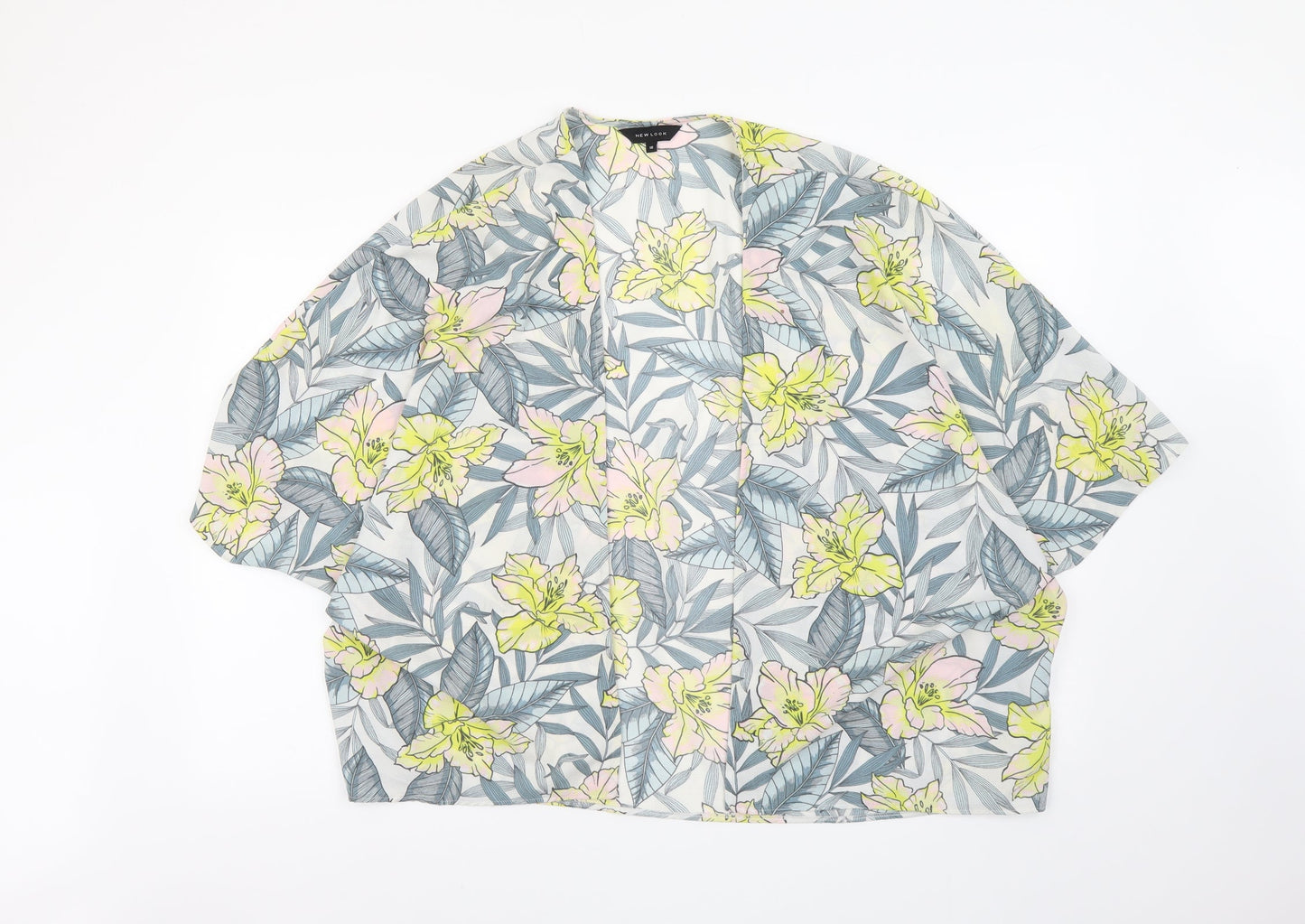 New Look Womens Multicoloured Geometric Polyester Kimono Blouse Size 10 V-Neck