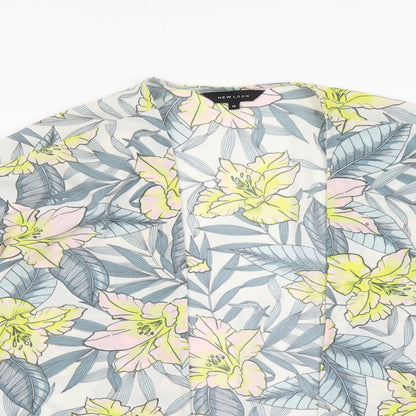 New Look Womens Multicoloured Geometric Polyester Kimono Blouse Size 10 V-Neck