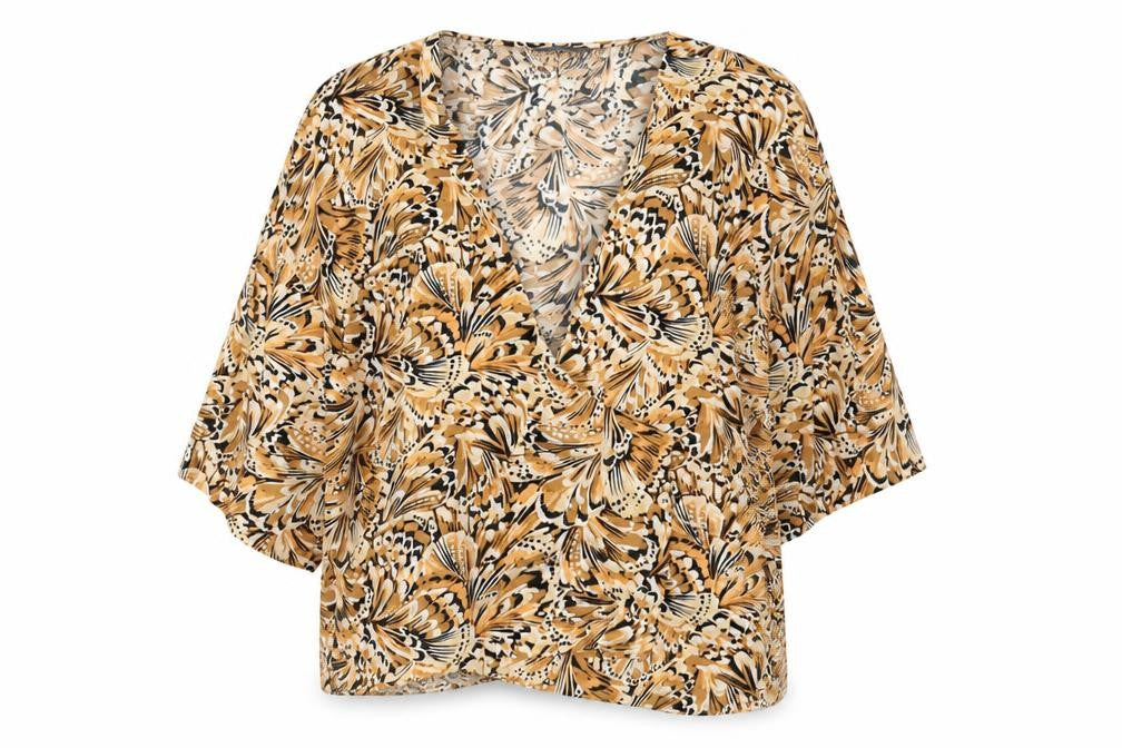 Womens UK Size 14 Primark Orange Wrap Blouse
