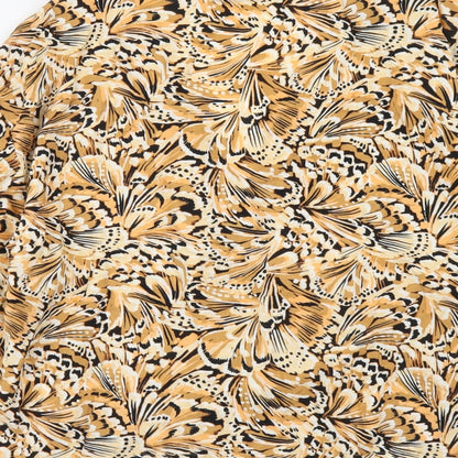 Primark Womens Orange Geometric Viscose Wrap Blouse Size 14 V-Neck