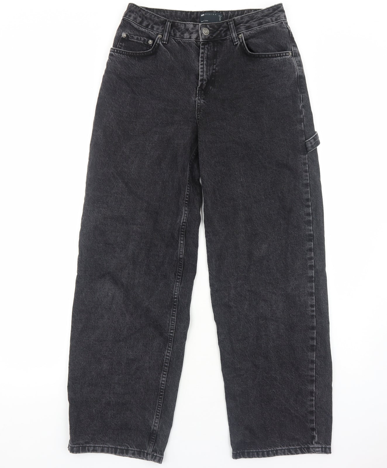 ASOS Womens Black Cotton Straight Jeans Size 6 L28 in Regular Zip