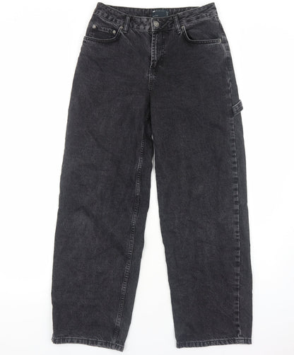 ASOS Womens Black Cotton Straight Jeans Size 6 L28 in Regular Zip