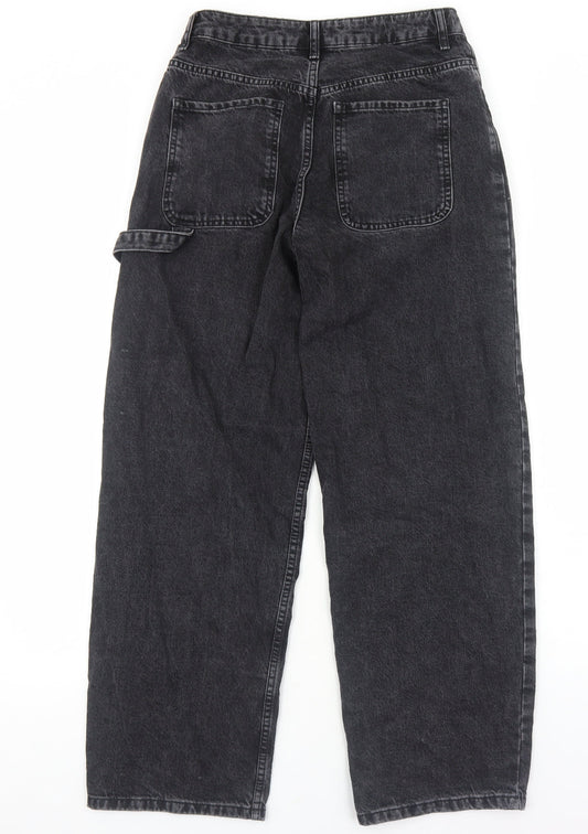 ASOS Womens Black Cotton Straight Jeans Size 6 L28 in Regular Zip