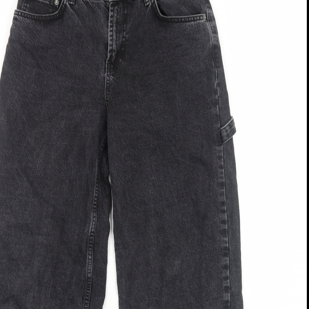 ASOS Womens Black Cotton Straight Jeans Size 6 L28 in Regular Zip