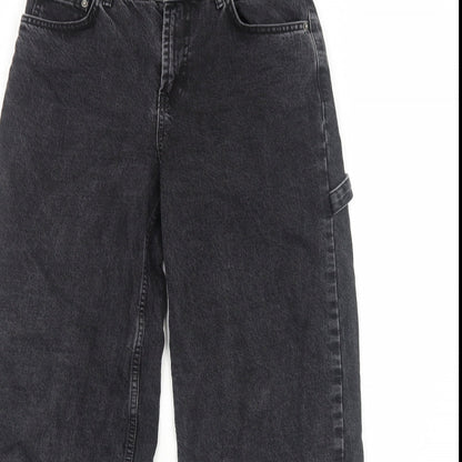 ASOS Womens Black Cotton Straight Jeans Size 6 L28 in Regular Zip