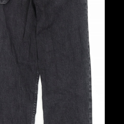 ASOS Womens Black Cotton Straight Jeans Size 6 L28 in Regular Zip