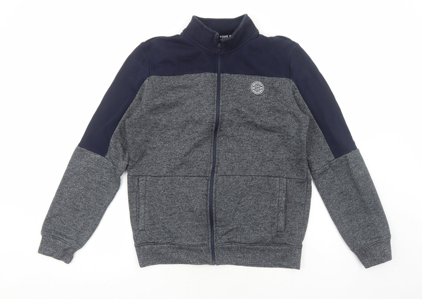 US Athletics Mens Grey Cotton Full Zip Sweatshirt Size M