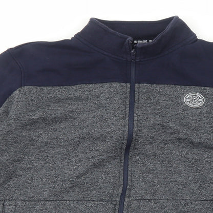 US Athletics Mens Grey Cotton Full Zip Sweatshirt Size M
