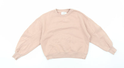 Zara Girls Pink Cotton Pullover Sweatshirt Size 10 Years Pullover