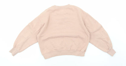 Zara Girls Pink Cotton Pullover Sweatshirt Size 10 Years Pullover