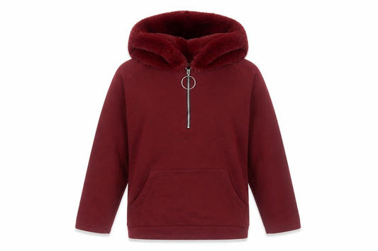 Zara Womens Red Polyester Pullover Hoodie Size S Pullover