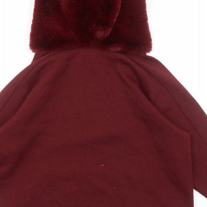 Zara Womens Red Polyester Pullover Hoodie Size S Pullover