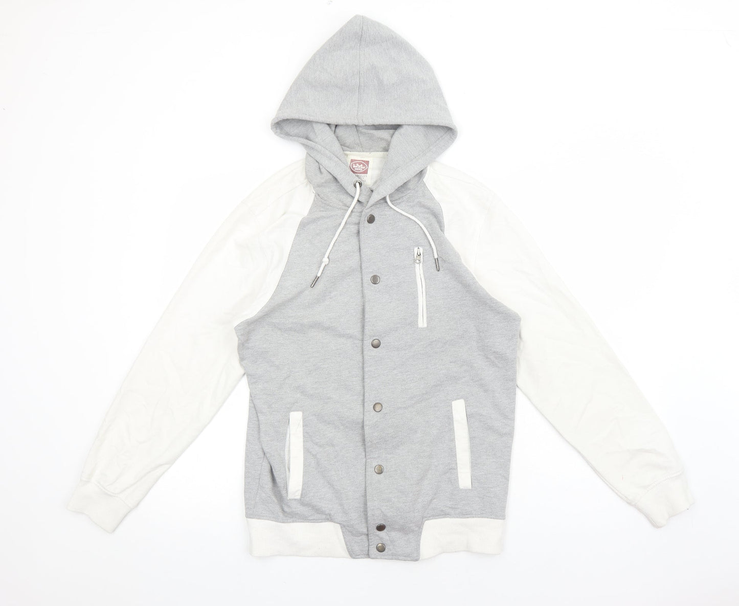 MICROS Womens Grey Geometric Varsity Jacket Jacket Size S Zip