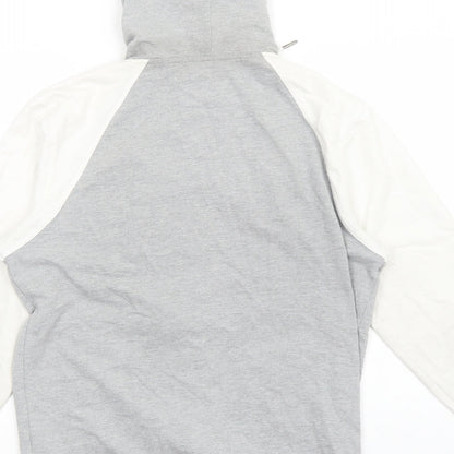 MICROS Womens Grey Geometric Varsity Jacket Jacket Size S Zip