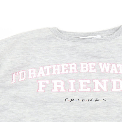 Primark Girls Grey Cotton Pullover Sweatshirt Size 12-13 Years Pullover - I'd Rather Be Watching Friends