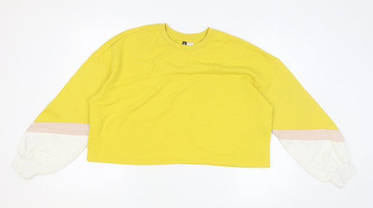 H&M Womens Multicoloured Colourblock Cotton Pullover Sweatshirt Size M Pullover
