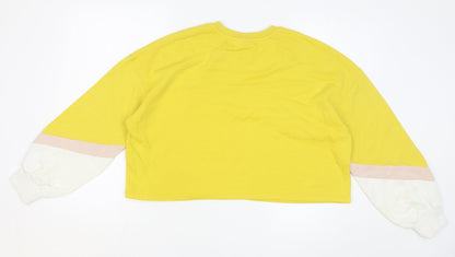 H&M Womens Multicoloured Colourblock Cotton Pullover Sweatshirt Size M Pullover