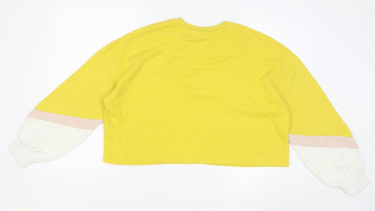 H&M Womens Multicoloured Colourblock Cotton Pullover Sweatshirt Size M Pullover