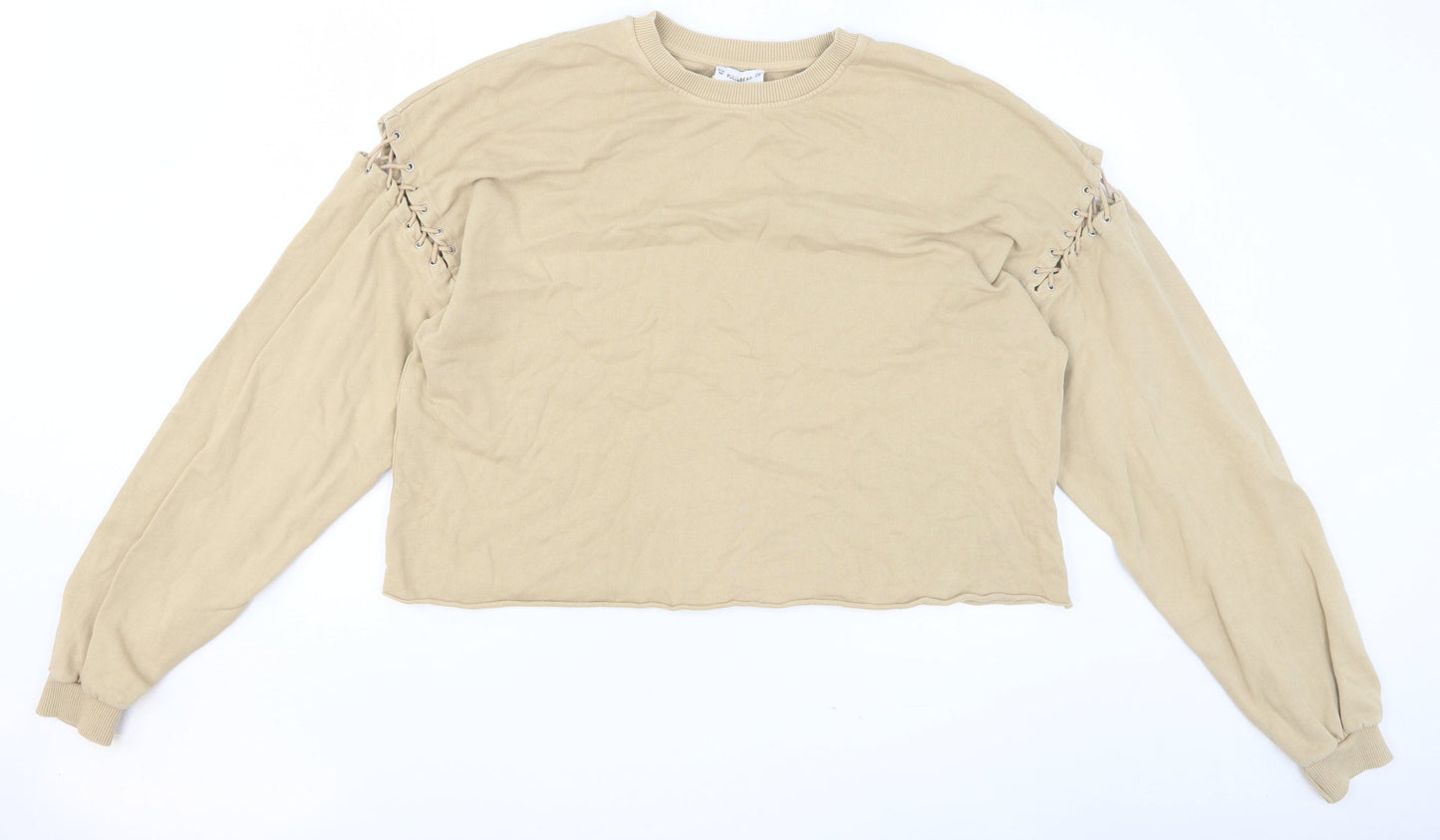 Womens UK Size M Pull&Bear Beige Pullover Sweatshirt