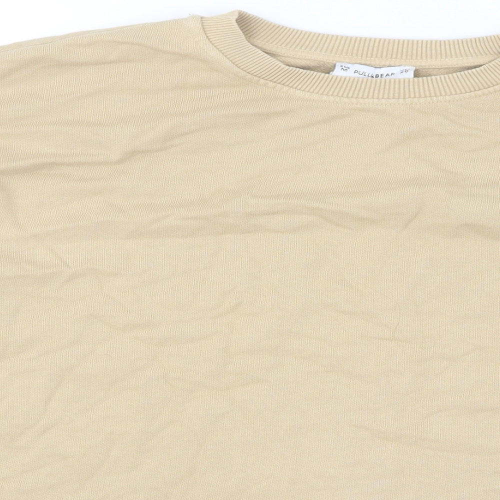 Womens UK Size M Pull&Bear Beige Pullover Sweatshirt