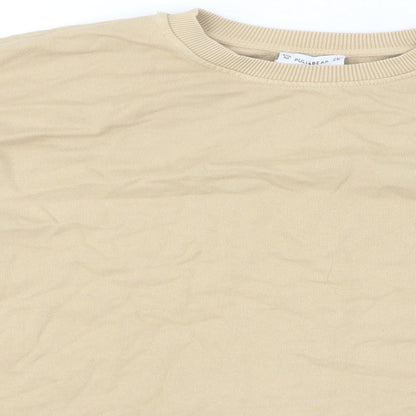 Womens UK Size M Pull&Bear Beige Pullover Sweatshirt
