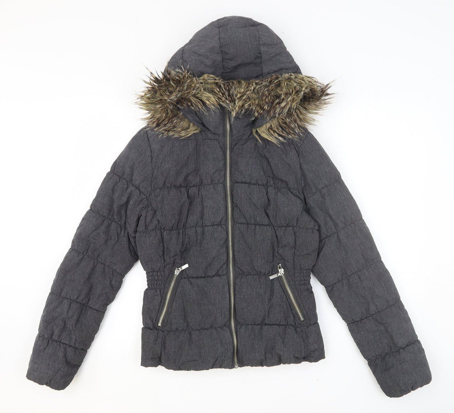 Womens UK Size 8 H&M Grey Puffer Jacket