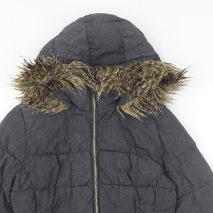 Womens UK Size 8 H&M Grey Puffer Jacket