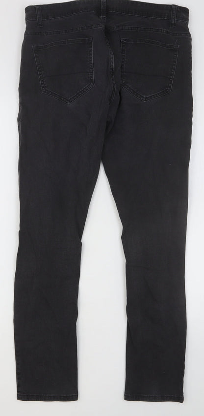 Primark Womens Black Cotton Skinny Jeans Size 32 in Regular Button