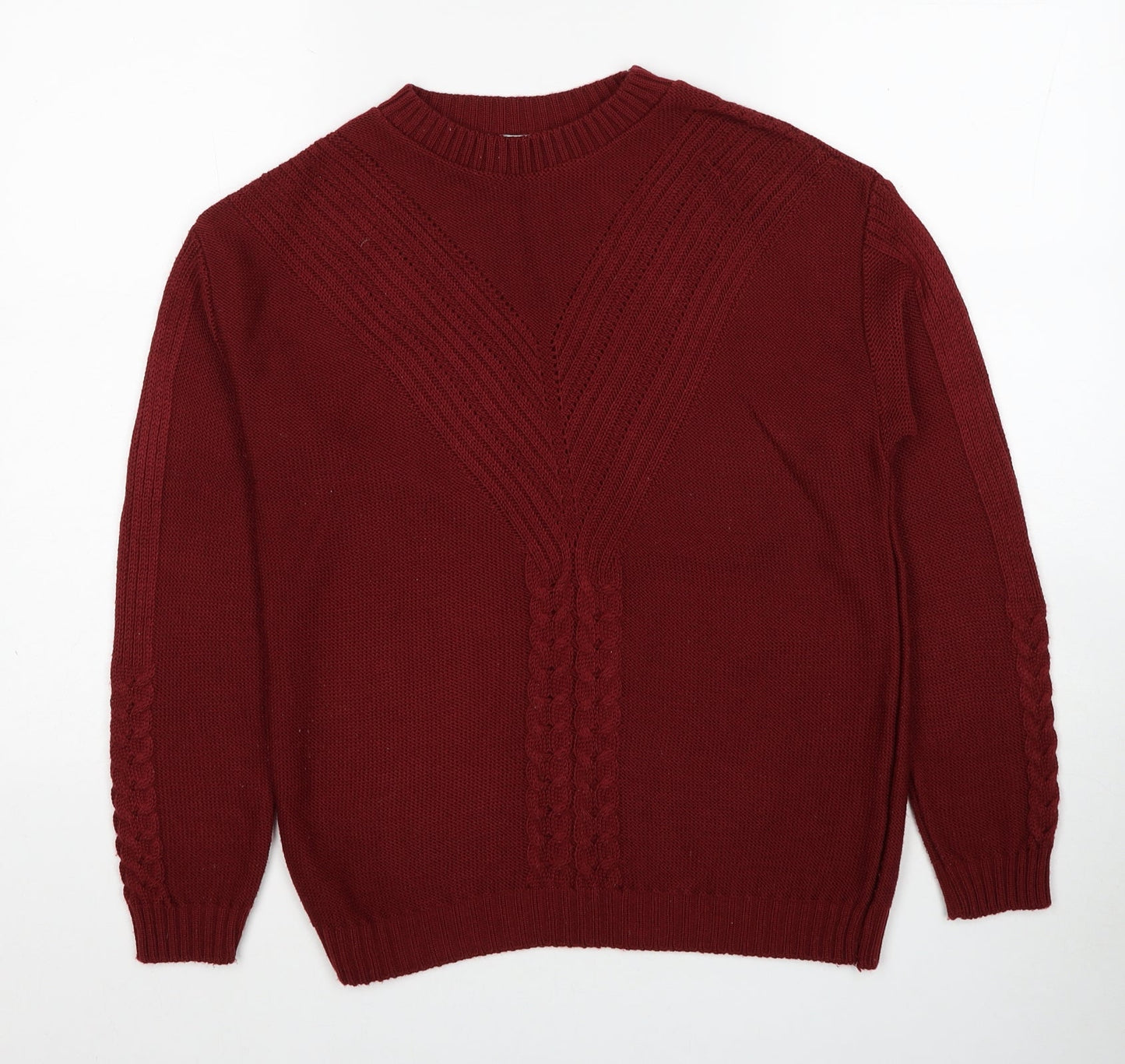 Womens UK Size S Pure & Natural Red Pullover Jumper