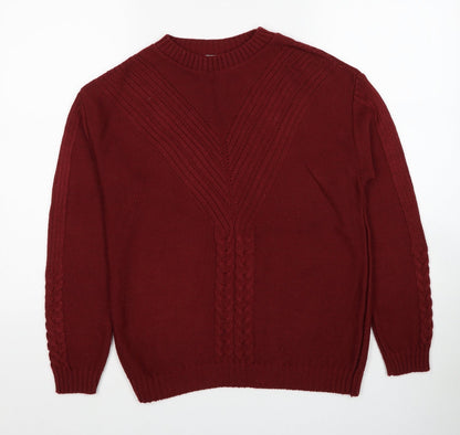 Womens UK Size S Pure & Natural Red Pullover Jumper