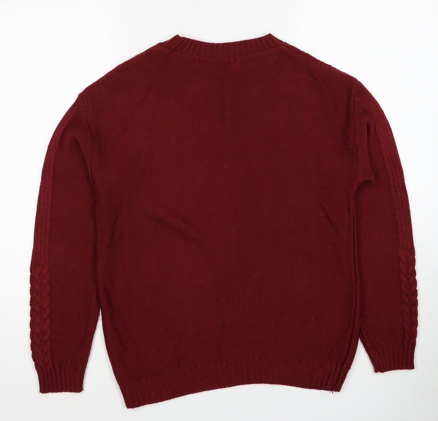 Womens UK Size S Pure & Natural Red Pullover Jumper