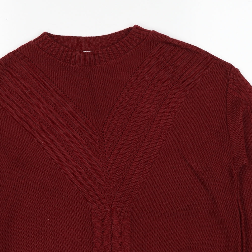 Womens UK Size S Pure & Natural Red Pullover Jumper