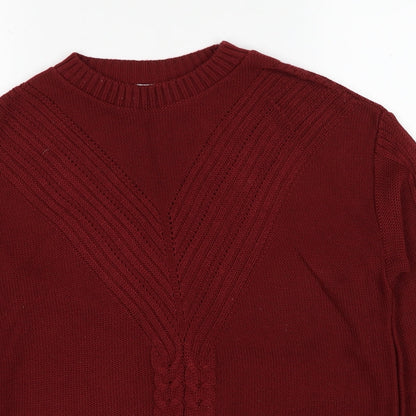 Womens UK Size S Pure & Natural Red Pullover Jumper