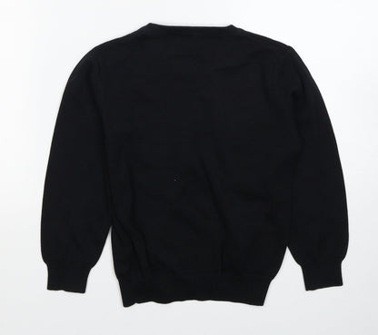 George Boys Black Cotton Pullover Sweatshirt Size 6-7 Years Pullover - The Grinch Merry Christmas