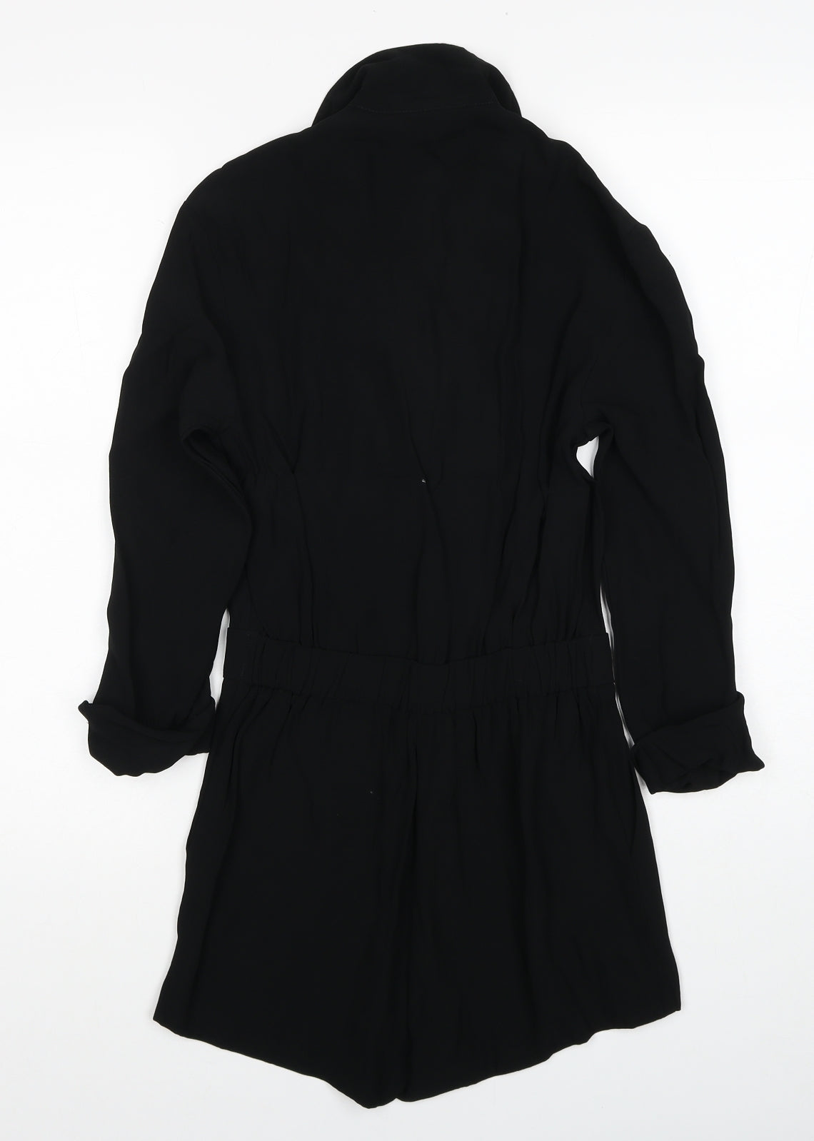 Topshop Womens Black Viscose Playsuit One-Piece Size 4XL Button