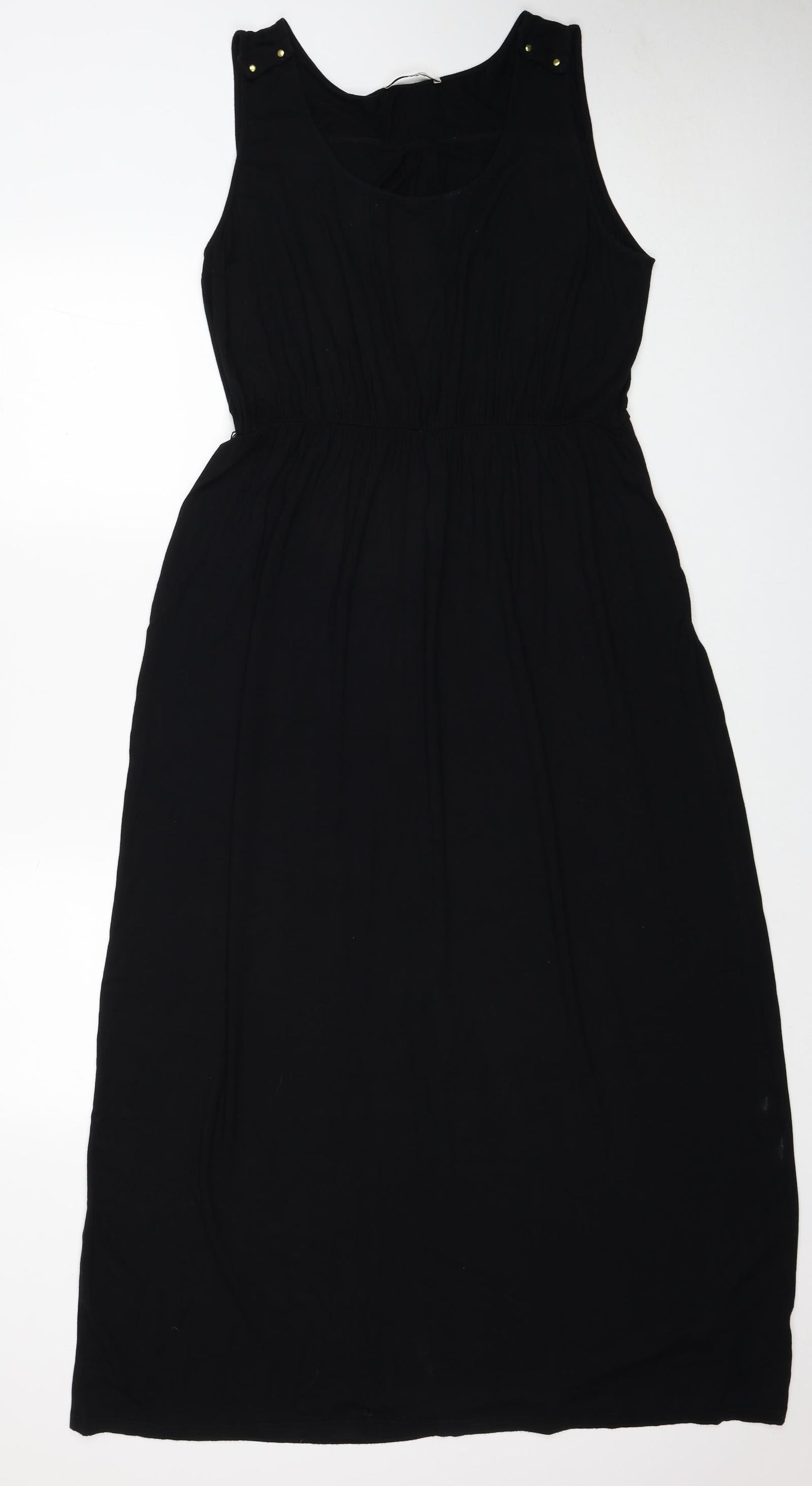 Oasis Womens Black Viscose A-Line Size L Round Neck Pullover