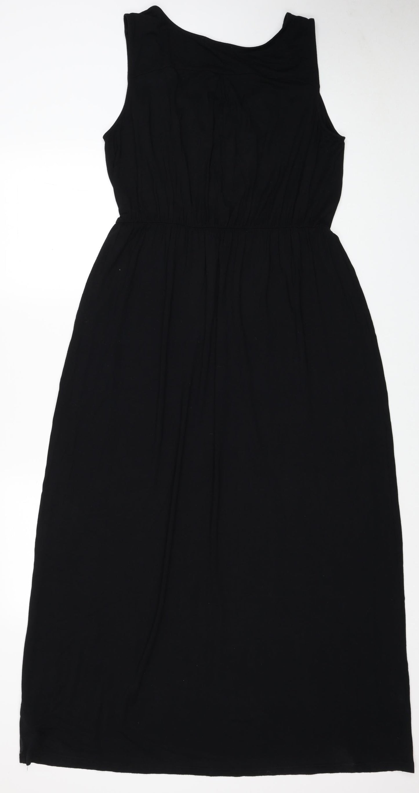 Oasis Womens Black Viscose A-Line Size L Round Neck Pullover