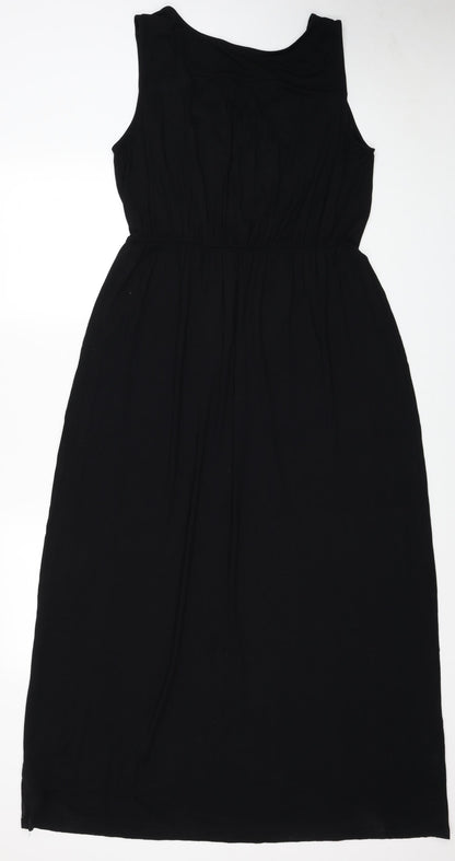 Oasis Womens Black Viscose A-Line Size L Round Neck Pullover